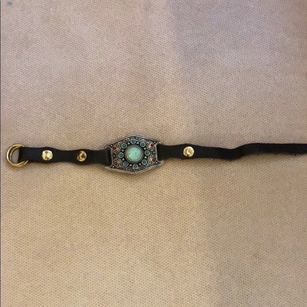 Leather and turquoise lucky brand bracelet